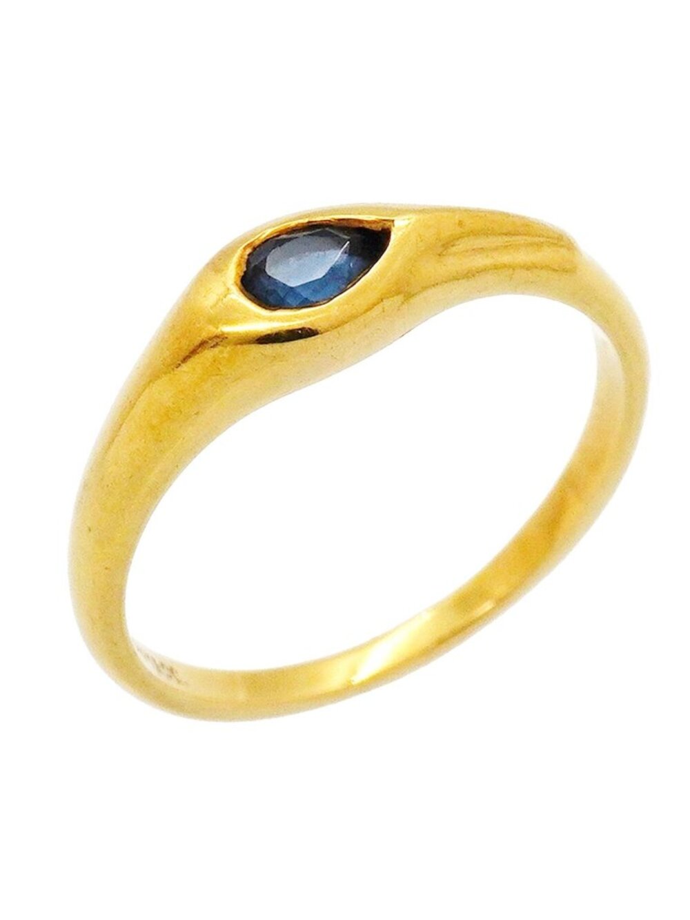 Tiffany & Co Ring Pear Shape 18k Yellow Gold Sapphire Blue